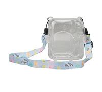 ciciglow Funda protectora transparente para Fujifilm Mini 12, funda rígida protectora transparente para cámara instantánea con correa de hombro ajustable (azul)