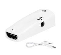 ciciglow HDMI a VGA, 1080P ABS Adaptador HDMI a VGA (Hembra a Hembra) y Puerto de conversión de 3,5 mm con Cable de Audio Compatible para computadora, computadora de Escritorio(White)