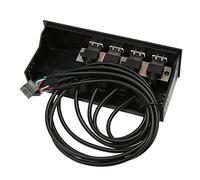 ciciglow Hub de Panel Frontal USB 2,0 de 5,25 Pulgadas, 4 Puertos, Panel de Unidad óptica de 19 Pines, Placa de Expansión de Ordenador para 11 10 8,1 8 7, para Vista, para XP