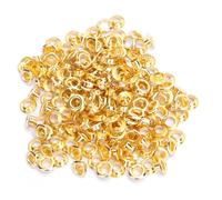 ciciglow Kit de 100 Ojales de Latón para Manualidades y álbumes de Recortes, Ideal para Bolsos, Cinturones y Ropa en Tamaño de 4 Mm (GOLD)