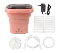 ciciglow Lavadora Portátil, Mini Lavadora Plegable, Gran Capacidad, Centrifugado Suave, Lavadora Pequeña con Tapa Negra para Calcetines, Falda, Blusa, Ropa de bebé, Prendas para (Rosa)