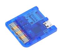 ciciglow Lector de Tarjetas de Juego de Código Abierto para Consolas DS, Adaptador de Tarjeta Flash de Juego Rápido con Doble Fuente de Alimentación, Lector de bajo Consumo para C (Azul transparente)