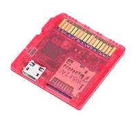 ciciglow Lector de Tarjetas de Juego de Código Abierto para Consolas DS, Adaptador de Tarjeta Flash de Juego Rápido con Doble Fuente de Alimentación, Lector de bajo Consumo para C (Rojo transparente)