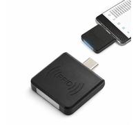 ciciglow Lector de Tarjetas de Teléfono Móvil con Identificación RFID, Lector de Tarjetas de Crédito Tipo C de 125 Khz con Zumbador Incorporado, Escáner de Inteligentes s (Black)