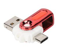 ciciglow Lector de Tarjetas TF, Lector de Tarjetas de Memoria Portátil, de TF 2 en 1 a Adaptador USB Soporte Plug and Play Compatible con Teléfono Móvil TypeC OTG (Rojo)