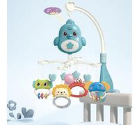 ciciglow Lindo Móvil para Cuna de bebé con Proyección de Estrella Musical para un Sueño Relajante y Estimulación Visual para Bebés, Niños y Niñas, Material ABS Azul/rosa, 1 Móvil para Cuna, Ideal