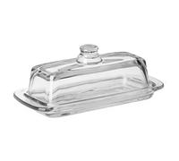 ciciglow Mantequera de Vidrio, Diseño Clásico Transparente de 2 Piezas, Recipiente para Untar Lácteos, Recipiente Multiusos para Mantequilla con Tapa para Refrigerador de Encimera (claro)