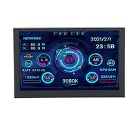 ciciglow Pantalla de PC IPS de 5 pulgadas, monitor de uso y temperatura de RAM de CPU de PC tipo C para , velocidad de Internet, fecha, hora, volumen y pronóstico del tiempo