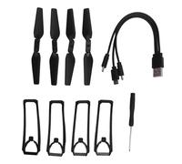 ciciglow Piezas de Repuesto de Quadcopter Plegables para E88 E99 K3 E100, 4pcs Hélices+4pcs Cubiertas de Protección+1pcs Cable de Carga+1pcs Destornillador