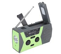 ciciglow Radio Meteorológica de Emergencia, Radio Solar de Viento, Radio de Manivela Manual, Batería de 2000 MAh, Radio Portátil con Energía Solar, Alarma SOS, Linterna Am/FM/SW/7 NOAA para(Verde)