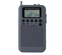 ciciglow Radio Portátil Am/FM, Mini Reproductor de Radio de Sintonización Digital Multifuncional con Altavoz Externo Radio de Bolsillo Compatible con 9 KHZ/10 KHZ KHZ(Gris)