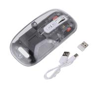 ciciglow Ratón Inalámbrico, 2,4G/Bluetooth/Ratón con Cable 800/1200/1600 dpi Ajustable USB Recargable Transparente Ratón de Computadora con Receptor USB (Grey)