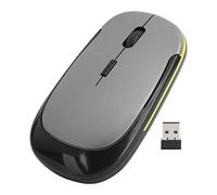 ciciglow Ratón inalámbrico USB, 2.4G 1600dpi Ratón óptico inalámbrico Ajustable Ratón USB Silenciar Accesorios para computadora portátil(Gris-Plata)