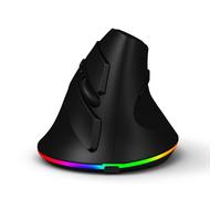 ciciglow Ratón Vertical, Inalámbrico Tres Modos, 2.4GHz, Dual 5.1, 600mAh Recargable, Diseño Ergonómico con 7 Botones, Interruptor Silencioso, Retroiluminación RGB, para Computadora,