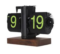 ciciglow Reloj Digital con Tapa, 12 Horas, Reloj Digital con Tapa hacia Abajo, Reloj Mecánico Retro Automático para Dormitorio, Estudio, Oficina (Página Verde con Marco Negro Esmerilado)