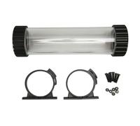 ciciglow Tanque Cilíndrico de Refrigeración por Agua de 240 Mm/9,4 Pulgadas, 450 Ml, 3 X G1/4, Cilindro de Refrigeración por Agua Transparente para Computadora, Tanque de PC con