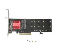 ciciglow Tarjeta Adaptadora Dual M.2 PCIE NVMe, Tarjeta Elevadora M.2 NVMe, Interfaz de Placa Base PCIE 3.1X8 X16, Compatible con NVMe SSD 2230/2242/2260/2280/22110