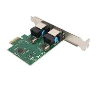 ciciglow Tarjeta de Red PCIe de Doble Puerto, 10/100/1000Mbps, Gigabit Nic, Chipset Realtek RTL8111H, Activación Remota, Uso Doméstico y de Oficina