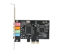 ciciglow Tarjeta de Sonido PCIE, Tarjeta de Sonido de Computadora de Sonido Envolvente de 6 Canales Compatible con Sistemas Informáticos de PC, PCI-E a 3,5 Mm X 5, para Cine en Casa con