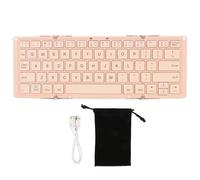 ciciglow Teclado Bluetooth Plegable, con 3 Dispositivos Bluetooth, Mini Teclado Inalámbrico, Teclado Plegable Triple para Teléfonos Móviles, Portátiles Externos (Pink)