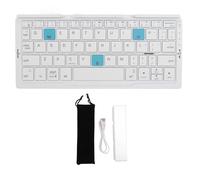 ciciglow Teclado Bluetooth Plegable, Teclado Portátil de Bolsillo, Teclado Inalámbrico de 3 Millones de Clics para iOS, Android, Windows (Blanco Plateado)