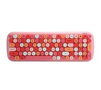 ciciglow Teclado Bluetooth Rosa con Bonitas Teclas Redondas Retro, 100 Teclas, Cómodo Y Ergonómico Teclado De Máquina De Escribir Inalámbrico Compatible con PC, Ordenador Portátil, Tableta(Rosado)