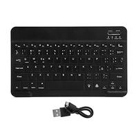 ciciglow Teclado Bluetooth, Teclado Bluetooth inalámbrico ultradelgado de 10 Pulgadas con Teclado Cuadrado con retroiluminación RGB para teléfonos Inteligentes, tabletas(Español Negro)