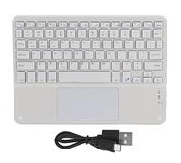 ciciglow Teclado Bluetooth Ultradelgado, Teclado Multifunción Bluetooth Recargable con Panel Táctil Sensible, Resistente Al Agua Y Al Polvo Compatible con Teléfonos Inteligentes, Tabletas Y(Blanco)