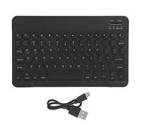 ciciglow Teclado Inalámbrico Bluetooth, 10 Pulgadas Teclado Recargable Ultrafino Teclado Estilo Tijera Accesorios para Computadora RoundCap para Teléfonos Inteligentes, Tabletas, Computadoras(Negro)