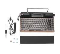 ciciglow Teclado Mecánico de Máquina de Escribir Retro, 83 Teclas 5.0 Inalámbrico con Interruptores Azules Reemplazables y Retroiluminación RGB, para PC de Escritorio, Portátil,