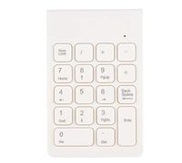 ciciglow Teclado Numérico Inalámbrico, 18 Teclas, Portátil, 2,4 GHz, Teclado Numérico de Contabilidad Financiera, Mini Receptor USB para Computadora Portátil, Computadora de Escritorio(Blanco)
