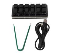 ciciglow Teclado para Juegos Programable, Interruptores Mecánicos Intercambiables en Caliente USB Tipo C con Cable Pequeño Interruptor Mecánico Rojo Teclado para Juegos para PC (Black)