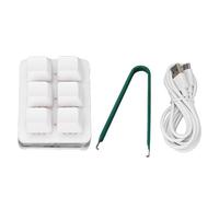 ciciglow Teclado Personalizado de 6 Teclas, Interruptor Rojo, Teclado Macro de Programación Personalizada, Teclado Mecánico para Jugar con una Sola Mano RGB con Cable USB (White)