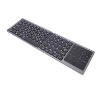 ciciglow Teclado Plegable, Teclado Portátil de Modo Dual 2.4G/Bluetooth, Ergonómico con Panel Táctil Compatible con 3 Dispositivos para Tabletas, Teléfonos y Portátiles