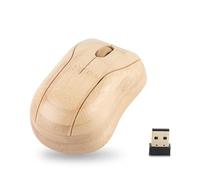 ciciglow Teclado y Ratón Inalámbricos de bambú, Dispositivos Inalámbricos de Ordenador de 2,4 GHz con Receptor USB, Ratón de 1200 PPP Opcional/Teclado Compacto/combinación de Teclado y (Ratón)