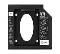 ciciglow Universal 9,5 Mm/12,7 Mm Aluminio 2,5 "SATa a SATa 2nd SSD HDD Disco Duro Adaptador Bandeja Carcasas para Portátil DVD-ROM Bahía óptica (9,5/12,7 MM)(9.5mm)