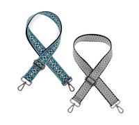 CiciIng 2 correas de hombro ajustables estilo boho para bolsos de 3,8 cm de ancho, correa de bolsillo de 81 - 145 cm, correa de hombro con mosquetón para bolsos de hombro