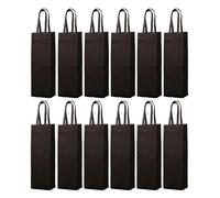CiciIng Bolsa de Vino de una Botella de 12 Piezas, Bolsa de Regalo de Vino no Tejida, Bolsas de Botella con asa, Bolsas de Vino para Navidad, Boda, Fiesta, cumpleaños (Marrón)
