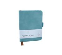 CiciIng Cuaderno pequeño A7, cuaderno de bolsillo con cierre de goma, mini cuadernos con soporte para bolígrafos, bolsillos, bloc de notas para escuela, trabajo de oficina (azul)