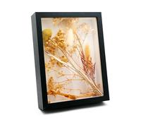 CiciIng Marco de fotos 3D para rellenar, 14,5 x 19,5 cm, marco de madera con placa acrílica transparente, marco de objetos, más profundo para fotos, flores, recuerdos, obras de arte DIY (negro)