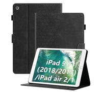 Cicili Funda para iPad 9.7 2018/2017 (6ª y 5ª generación) / iPad Air 2 / iPad Air, funda con tapa para modelo A1893 A1954 A1822 A1823 Tablet Folio Funda con bolsillo Soporte Funda de cuero PU - Negro