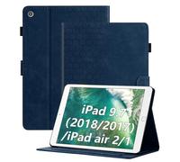 Cicili Funda para iPad 9.7 2018/2017 (6ª y 5ª generación) / iPad Air 2 / iPad Air, funda con tapa para modelo A1893 A1954 A1822 A1823 Tablet Folio Funda con bolsillo Soporte Funda de cuero PU - Azul