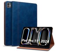 Cicili Funda para iPad Pro 11 Pulgadas M4 2024 5a Generación A2836 A2837 A3006 Carcasa para Tableta con Soporte Fnción y Auto Sueño/Estela Flip Cover Protectora de Cuero de PU,Azul