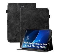 Cicili Funda para Samsung Galaxy Tab A 10,1 pulgadas 2016, funda con tapa para Galaxy (SM-T580/SM-T585/SM-T587 Tablet Folio Funda Soporte PU Cuero Funda - Negro