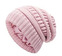 CICITOYWO Gorro de invierno para mujer, gorro de protección para el cabello, gorro de punto trenzado, gorro de nieve con forro de satén para mujer, Rosado, Talla única