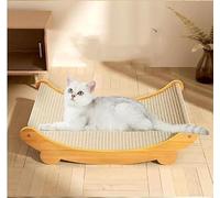 CiCixixi Rascador Cartón para Gatos Tableros 2 en 1,Rascador para Gatos Cara Alfombras Rscadoras con Sisal y Alfombra structura de Madera Cama para Gatos+1×Alfombrilla rascador para Gatos