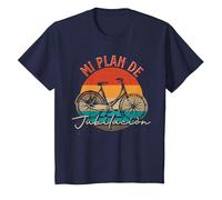 Ciclismo Bicicleta Ciclista Jubilado Plan De Jubilación Bici Camiseta, Niños, Azul Marino, 10 años