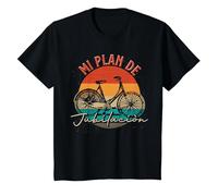 Ciclismo Bicicleta Ciclista Jubilado Plan De Jubilación Bici Camiseta, Niños, Negro, 8 años