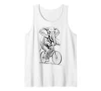Ciclismo Bicicleta Elefante Ciclista Vintage Ciclista Biker Animal Camiseta sin Mangas