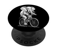 Ciclismo Bicicleta Elefante Ciclista Vintage Ciclista Biker Animal PopSockets PopGrip Adhesivo